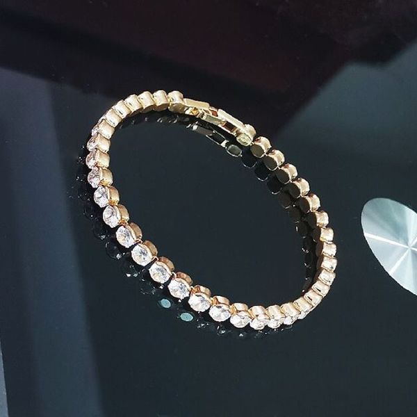 link, chain fashionable tennis bracelet gold color crystal wedding for women jewelry birthday gifts wholesale, Black
link, chain fashionable tennis bracelet gold color crystal wedding for women jewelry birthday gifts wholesale, Black