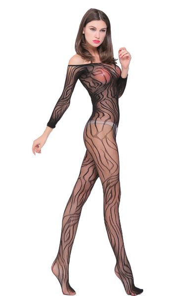 lingerie set striped tights hollowed-out crotch tight see-through long sleeve mesh, Black;white
lingerie set striped tights hollowed-out crotch tight see-through long sleeve mesh, Black;white