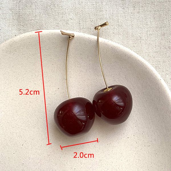 cute simulation red cherry sweet resin gold color for women girl student fruit 1pair earring gift, Silver
cute simulation red cherry sweet resin gold color for women girl student fruit 1pair earring gift, Silver