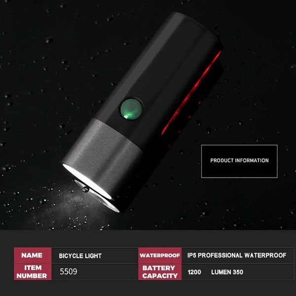 bicycle light with side light warning usb rechargeable led headlight waterproof safety night ride luces bicicleta y