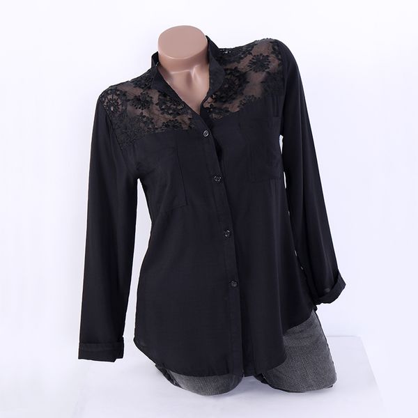 women black lace blouses 2018 autumn female shirt v neck long sleeve hollow casual loose ladies work office blusa plus size, White
women black lace blouses 2018 autumn female shirt v neck long sleeve hollow casual loose ladies work office blusa plus size, White