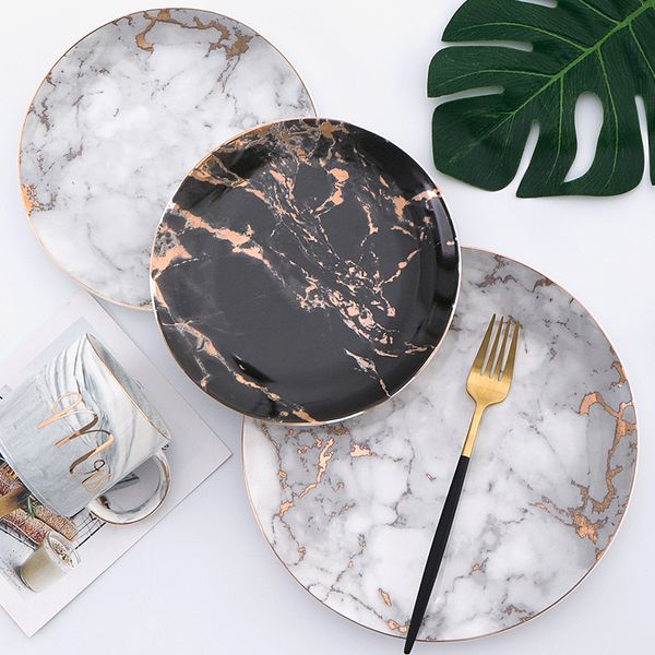 european style marble plates ceramic dinner set gold inlay porcelain dessert plate steak salad snack cake plates tableware
european style marble plates ceramic dinner set gold inlay porcelain dessert plate steak salad snack cake plates tableware