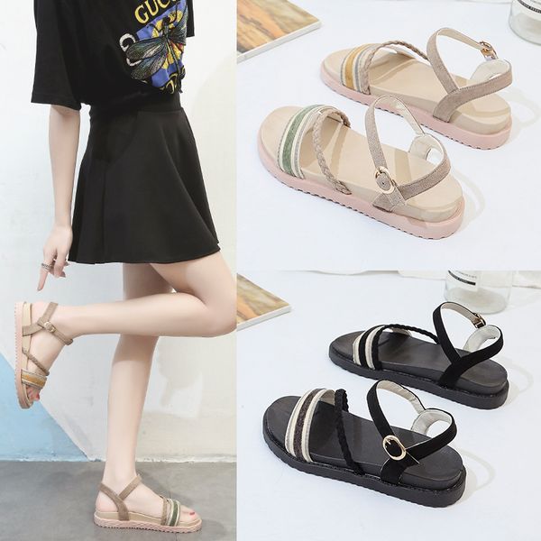 roman sandals female 2020 summer fashion new student word buckle flat bottom wild fairy wind beach shoes z759, Black
roman sandals female 2020 summer fashion new student word buckle flat bottom wild fairy wind beach shoes z759, Black