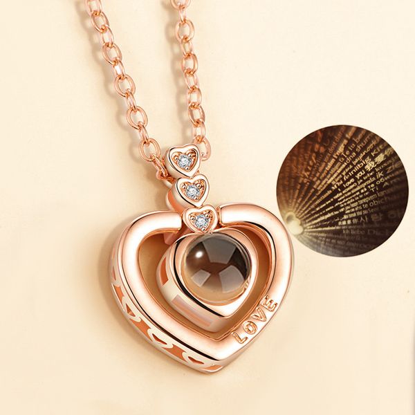 new 100 languages i love you valentine's day present memory projection necklace, Silver
new 100 languages i love you valentine's day present memory projection necklace, Silver