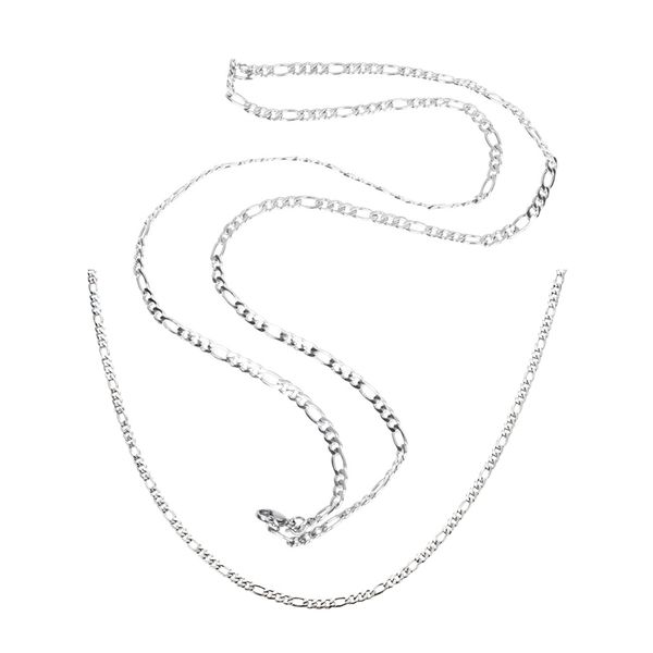 2 pcs jewelry necklace- figaro link - stainless steel - for men and women silver color with gift bag ,85cm & 80cm
2 pcs jewelry necklace- figaro link - stainless steel - for men and women silver color with gift bag ,85cm & 80cm
