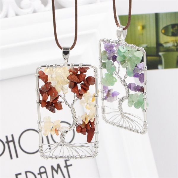 rectangle pendant necklace chakra reiki healing tree of life quartz jewelry gifts for women fashion wisdom tree natural stone necklace, Silver
rectangle pendant necklace chakra reiki healing tree of life quartz jewelry gifts for women fashion wisdom tree natural stone necklace, Silver
