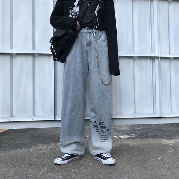 women's jeans high waist boyfriend women spring autumn vintage letter print straight denim pants 2021 korean style streetwear p548, Blue
women's jeans high waist boyfriend women spring autumn vintage letter print straight denim pants 2021 korean style streetwear p548, Blue