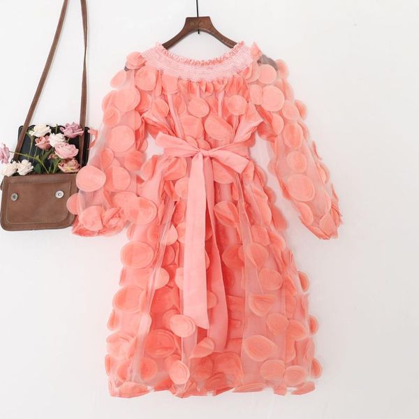 women slash neck puff sleeve 3d petals flower layer mesh gauze dress elastic female short bandage strap ruffles chiffon dresses, Black;gray
women slash neck puff sleeve 3d petals flower layer mesh gauze dress elastic female short bandage strap ruffles chiffon dresses, Black;gray