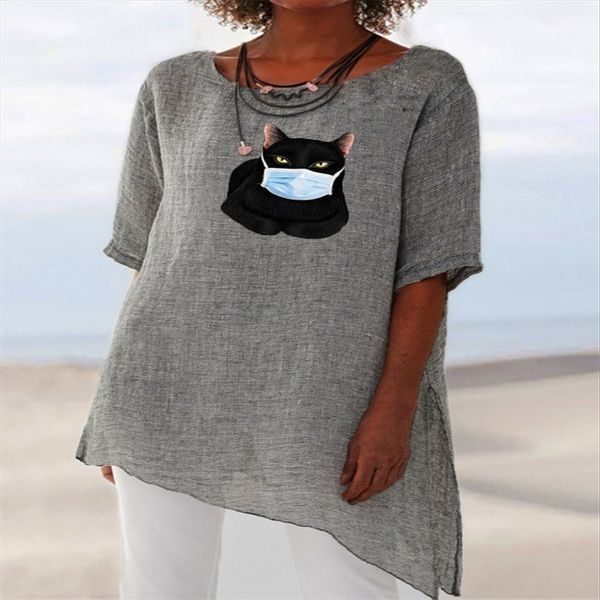 2020 round collar half sleeve diagonal cat positioning printing t-shirt 2020 women's round collar half sleeve diagonal cat positioning, White
2020 round collar half sleeve diagonal cat positioning printing t-shirt 2020 women's round collar half sleeve diagonal cat positioning, White