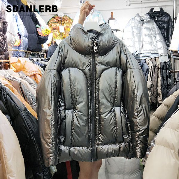 padded female 2019 winter new loose parka women thick warm glossy bread coat jacket ladies stand collar long coat overcoat, Black
padded female 2019 winter new loose parka women thick warm glossy bread coat jacket ladies stand collar long coat overcoat, Black