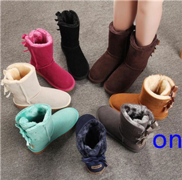 women boots ug women snow boots australian style cow suede leather 2-bow back winter lady short boots, Black
women boots ug women snow boots australian style cow suede leather 2-bow back winter lady short boots, Black