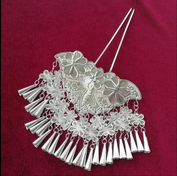 miao silver hair accessories for women dance clothes hairpin butterfly hairpin, Black;red
miao silver hair accessories for women dance clothes hairpin butterfly hairpin, Black;red