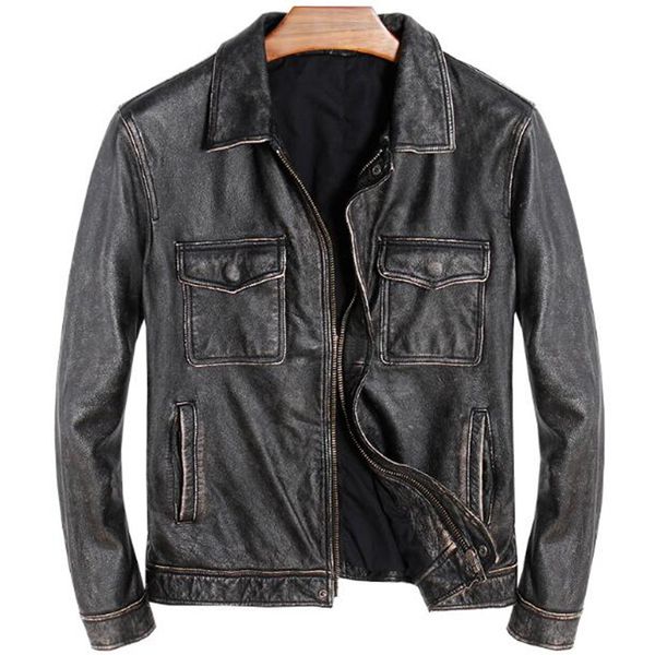 winter autumn man motorcycle genuine leather jackets vintage real cow slim leather coats retro cowhide male brand clothing, Black
winter autumn man motorcycle genuine leather jackets vintage real cow slim leather coats retro cowhide male brand clothing, Black