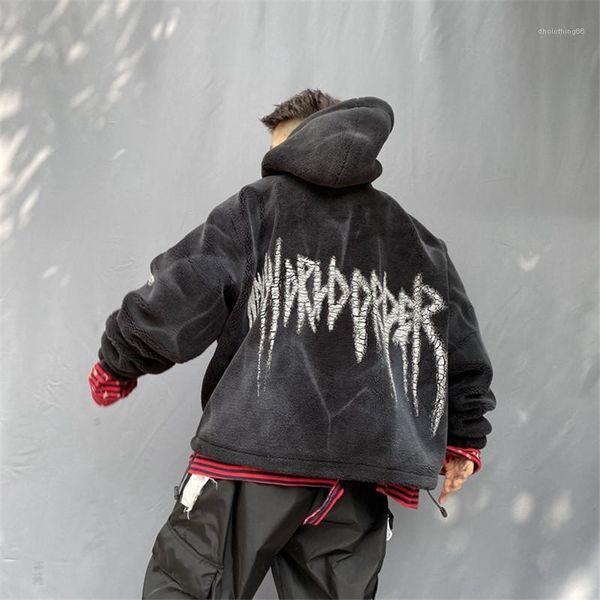 winter coats fleece letter printed oversize street style long sleeved hooded zipper fashion mens loose coats plush mens designer, Black
winter coats fleece letter printed oversize street style long sleeved hooded zipper fashion mens loose coats plush mens designer, Black
