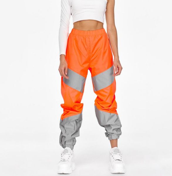 spring and autumn new sporty stitching elastic waist reflective casual pants, Black;white
spring and autumn new sporty stitching elastic waist reflective casual pants, Black;white