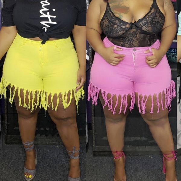 plus size 4xl 5xl tassel casual vintage shorts women elastic high waist short summer streetwear neon yellow biker shorts, White;black
plus size 4xl 5xl tassel casual vintage shorts women elastic high waist short summer streetwear neon yellow biker shorts, White;black