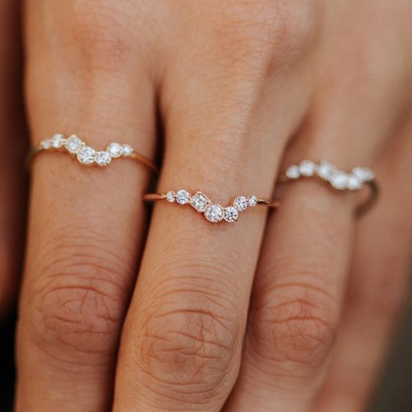 popular classic rose gold color plated women's ring exquisite geometry crystal zircon wedding rings party jewelry wholesale anel, Silver
popular classic rose gold color plated women's ring exquisite geometry crystal zircon wedding rings party jewelry wholesale anel, Silver