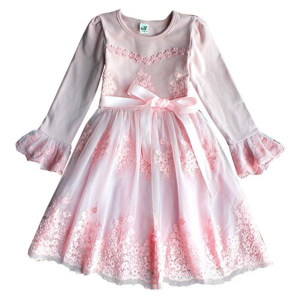 flower embroidery flare sleeve girl dresses for weddings party kids lace dress 3-9t pink blue, Red;yellow 
flower embroidery flare sleeve girl dresses for weddings party kids lace dress 3-9t pink blue, Red;yellow