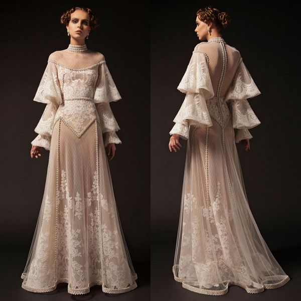 krikor jabotian 2019 new prom dresses high neck lace applique long sleeve beaded formal party dress vintage pageant evening gowns, Black
krikor jabotian 2019 new prom dresses high neck lace applique long sleeve beaded formal party dress vintage pageant evening gowns, Black