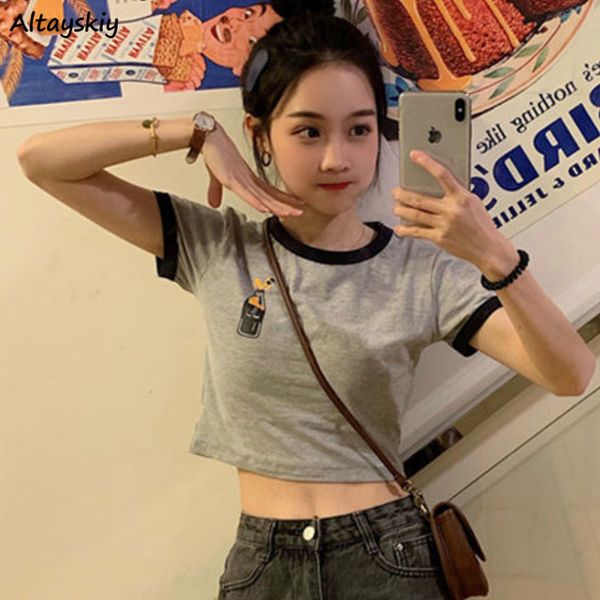 t-shirts women summer new arrival loose o-neck ulzzang crop student print casual womens clothes tunic popular sale, White
t-shirts women summer new arrival loose o-neck ulzzang crop student print casual womens clothes tunic popular sale, White