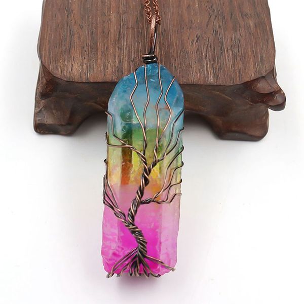 handmade natural/rainbow stone crystal tree of life pendant necklace for women men hexagon energy jewelry gifts, Silver
handmade natural/rainbow stone crystal tree of life pendant necklace for women men hexagon energy jewelry gifts, Silver