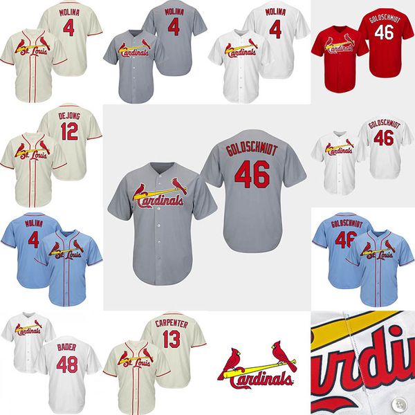 46 Goldschmidt Cardinals Jersey St. Louis 4 Molina 12 DeJong 13 Carpenter 48 Bader Jerseys Blue Red Mens Cool Jersey
46 Goldschmidt Cardinals Jersey St. Louis 4 Molina 12 DeJong 13 Carpenter 48 Bader Jerseys Blue Red Mens Cool Jersey