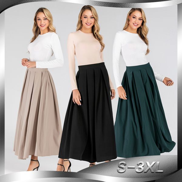 ins european and american fashion casual pleated skirt 2195sale, White;black 
ins european and american fashion casual pleated skirt 2195sale, White;black