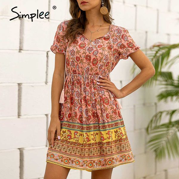 simplee casual floral print women dress boho v neck high waist tassel summer dress short sleeve strap holiday beach party dress, Black;gray
simplee casual floral print women dress boho v neck high waist tassel summer dress short sleeve strap holiday beach party dress, Black;gray