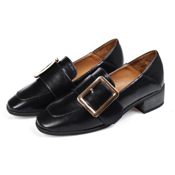 women shoes 2020 spring new casual loafers women's thick with british fashion retro square toe flat white small leather shoes, Black
women shoes 2020 spring new casual loafers women's thick with british fashion retro square toe flat white small leather shoes, Black