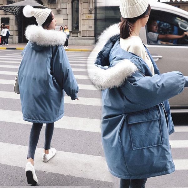 2018 grey blue heavy hat down jacket winter clothing warm cotton-padded clothes loose surcoat woman outerwear windproof coat, Black
2018 grey blue heavy hat down jacket winter clothing warm cotton-padded clothes loose surcoat woman outerwear windproof coat, Black