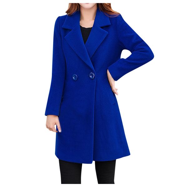 women's double-breasted trench coat classical lapel collar loose long windbreaker russia style chic long sleeve wool outwear, Black
women's double-breasted trench coat classical lapel collar loose long windbreaker russia style chic long sleeve wool outwear, Black