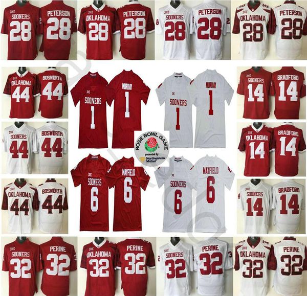 ncaa oklahoma sooners #1 kyler murray jersey 6 baker mayfield 14 sam bradford 28 adrian peterson 44 brian bosworth college футбольные майки, Black
ncaa oklahoma sooners #1 kyler murray jersey 6 baker mayfield 14 sam bradford 28 adrian peterson 44 brian bosworth college футбольные майки, Black