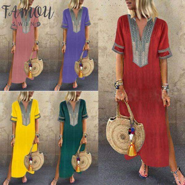 women short sleeve boho casual loose floral kaftan maxi dress ladies long dress, Black;gray
women short sleeve boho casual loose floral kaftan maxi dress ladies long dress, Black;gray