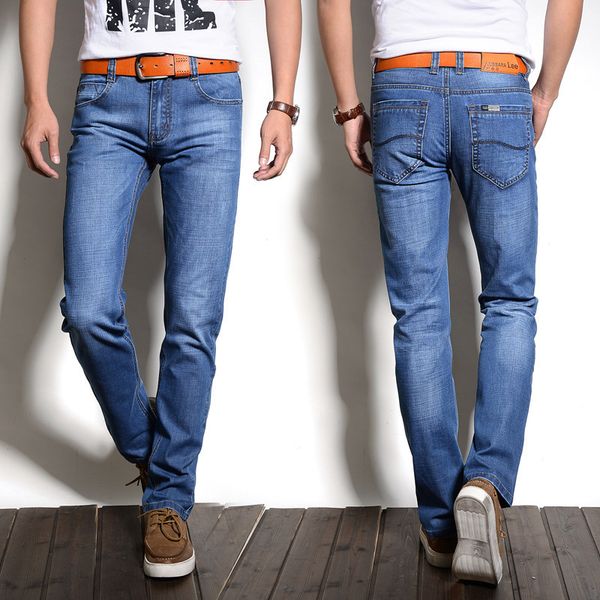 mens designer thin business jeans light color breathable stretch slim pants mid-waist, Blue
mens designer thin business jeans light color breathable stretch slim pants mid-waist, Blue