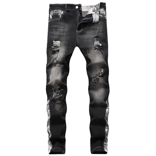 men's popular young men's ripped skinny zipper slim fit casual pants trousers jeans men, Blue
men's popular young men's ripped skinny zipper slim fit casual pants trousers jeans men, Blue