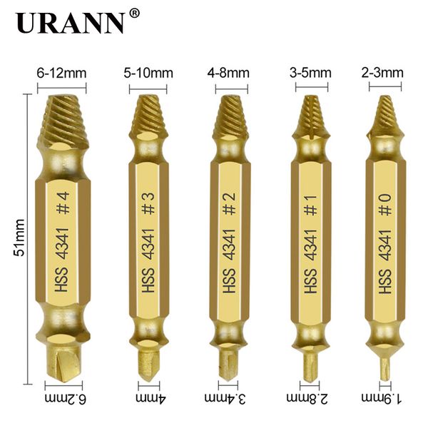 5pcs 4341 hss titanium plating double side drill out damaged screw extractor out remover handymen broken bolt stud removal tool
5pcs 4341 hss titanium plating double side drill out damaged screw extractor out remover handymen broken bolt stud removal tool