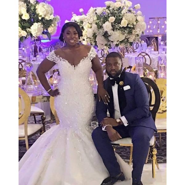 african bride mermaid wedding dresses 2020 off shoulder lace v-neck long train bridal gowns vestidos de novia, White
african bride mermaid wedding dresses 2020 off shoulder lace v-neck long train bridal gowns vestidos de novia, White