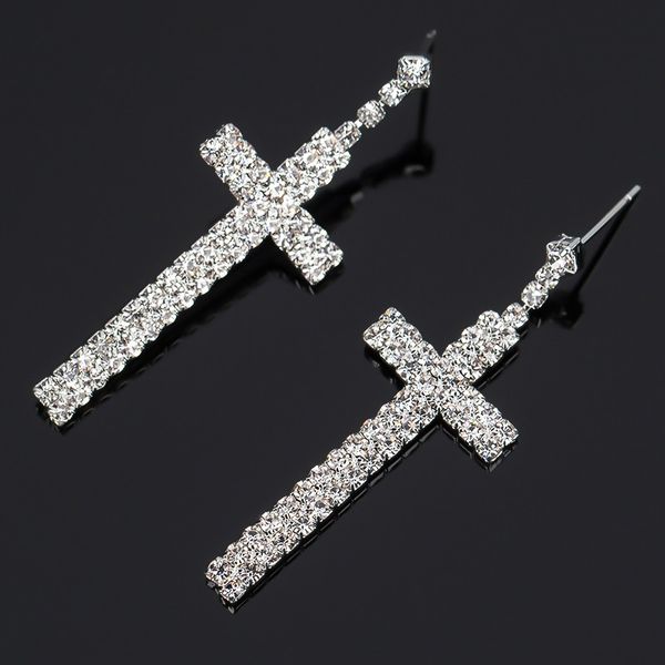 elegant cross rhinestone crystal dangle earrings design bridal long earrings sparkling silver plated for women wedding jewelry
elegant cross rhinestone crystal dangle earrings design bridal long earrings sparkling silver plated for women wedding jewelry