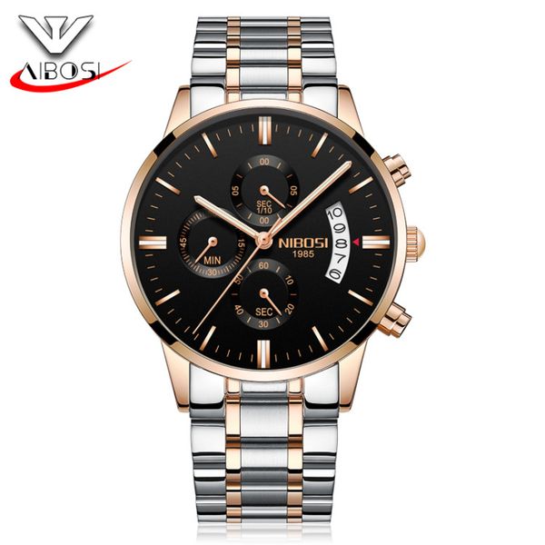 nibosi mens watches gold watch men quartz clock full steel strap date watch wrist relogio masculino, Slivery;brown
nibosi mens watches gold watch men quartz clock full steel strap date watch wrist relogio masculino, Slivery;brown