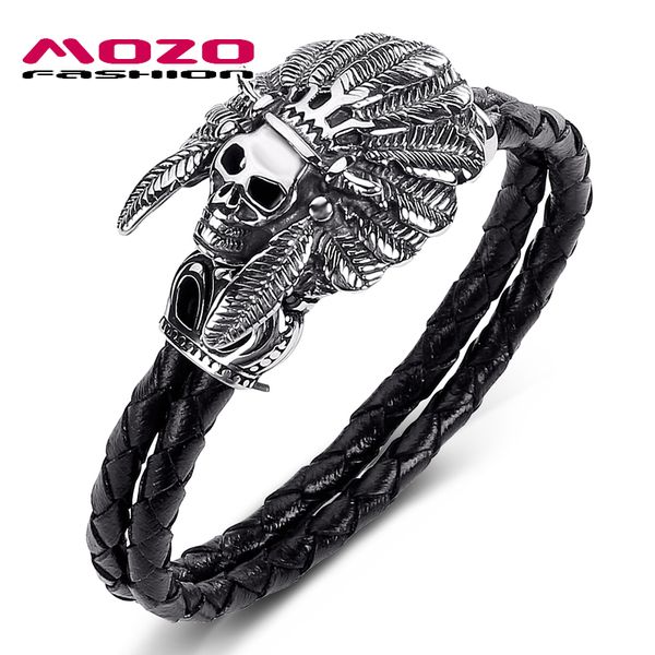mozo fashion 2020 men jewelry black genuine leather bracelet stainless steel punk skull exaggeration women bracelets 528, White
mozo fashion 2020 men jewelry black genuine leather bracelet stainless steel punk skull exaggeration women bracelets 528, White