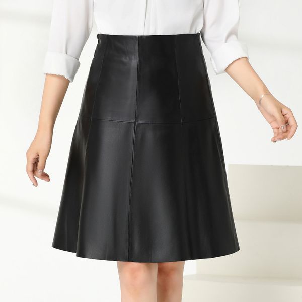 chic women's genuine leather a-line skirts 2019 autumn women elegant leather skirt b132, Black
chic women's genuine leather a-line skirts 2019 autumn women elegant leather skirt b132, Black