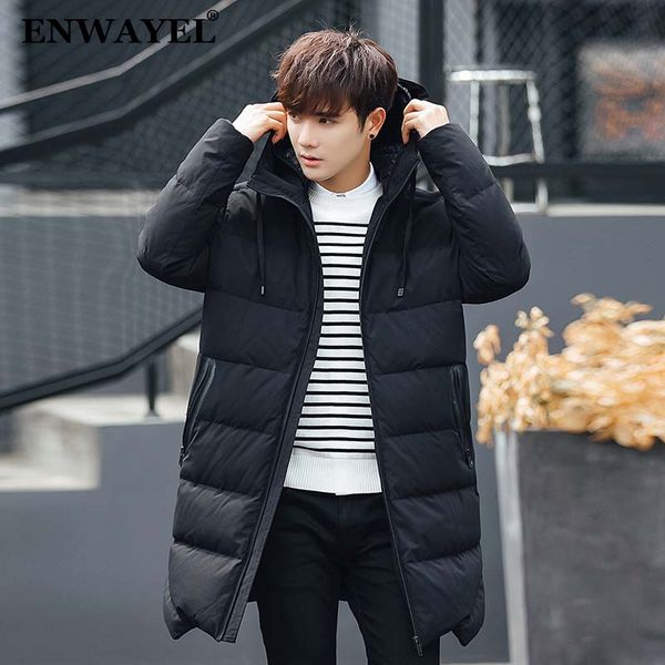 enwayel 2018 winter windbreaker solid hooded gray duck down jacket men coat casual warm feather long overcoat male clothing y978, Black
enwayel 2018 winter windbreaker solid hooded gray duck down jacket men coat casual warm feather long overcoat male clothing y978, Black
