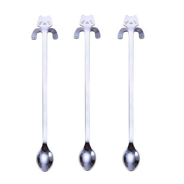 3-pcs lovely cat long handle hanging spoons stainless steel ice tea coffee spoons (7.8-inch in length
3-pcs lovely cat long handle hanging spoons stainless steel ice tea coffee spoons (7.8-inch in length
