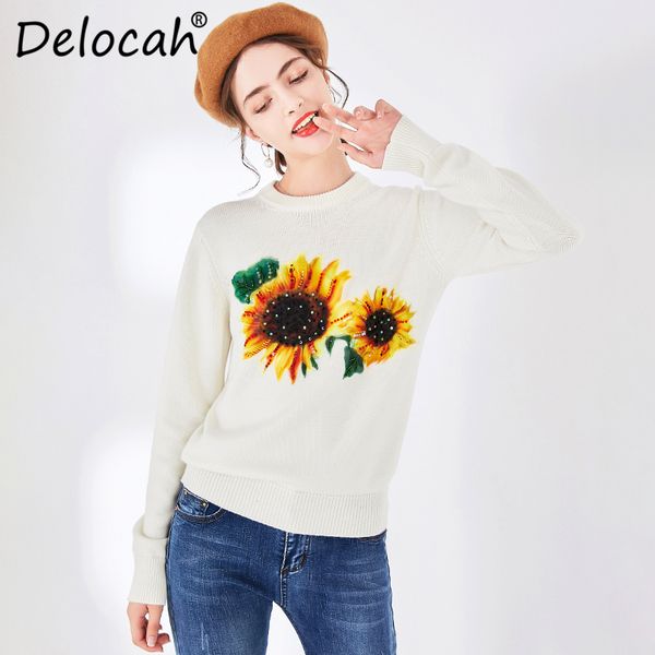delocah 2020 spring women sweater runway fashion designer long sleeve gorgeous beading appliques solid printed slim sweaters, White;black
delocah 2020 spring women sweater runway fashion designer long sleeve gorgeous beading appliques solid printed slim sweaters, White;black