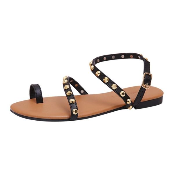 women new beach summer sandals shoes rivets buckles casual ankle sandals flat with summer tip toe shoes 2020 new #5.19, Black
women new beach summer sandals shoes rivets buckles casual ankle sandals flat with summer tip toe shoes 2020 new #5.19, Black