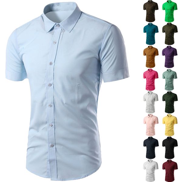 2019 new summer men's short sleeve shirt slim fit camisa social masculina chemise homme mens solid color business shirts -xxxl, White;black
2019 new summer men's short sleeve shirt slim fit camisa social masculina chemise homme mens solid color business shirts -xxxl, White;black