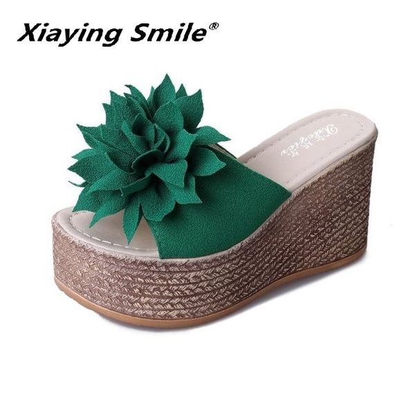 slippers xiaying smile summer high-heeled beach shoes women's seaside vacation non-slip outer wear slope heel thick sandals, Black
slippers xiaying smile summer high-heeled beach shoes women's seaside vacation non-slip outer wear slope heel thick sandals, Black