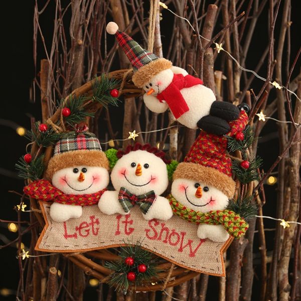 plush doll hanging christmas wreath santa elk snowman rattan christmas wreath holiday hanging pendant for home decoration
plush doll hanging christmas wreath santa elk snowman rattan christmas wreath holiday hanging pendant for home decoration