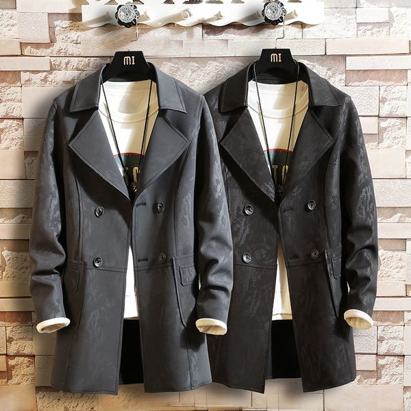 men's trench coats 2021 fashion outwear men medium long coat puls size 5xl male camouflage clothing slim casual windbreakers, Tan;black
men's trench coats 2021 fashion outwear men medium long coat puls size 5xl male camouflage clothing slim casual windbreakers, Tan;black