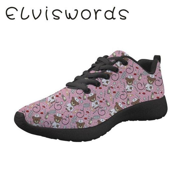 elviswords nurse bear print female running shoes breathable fashion lightweight lace up sport shoes flat ladies fuuny, Black
elviswords nurse bear print female running shoes breathable fashion lightweight lace up sport shoes flat ladies fuuny, Black